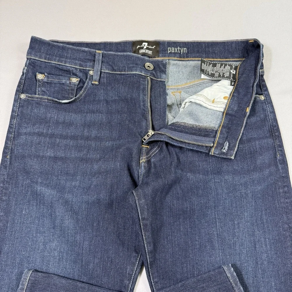 7 For All Mankind Luxe Sport Jeans Mens 36x30 Paxtyn Dark Wash Stretch Denim EUC